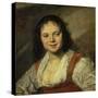 Gypsy Woman-Frans Hals-Stretched Canvas