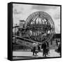 Gyro Globe Ride: Metal Monster Simultaneously Spins and Tilts Victims at Coney Island-Andreas Feininger-Framed Stretched Canvas