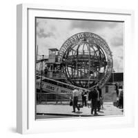 Gyro Globe Ride: Metal Monster Simultaneously Spins and Tilts Victims at Coney Island-Andreas Feininger-Framed Photographic Print