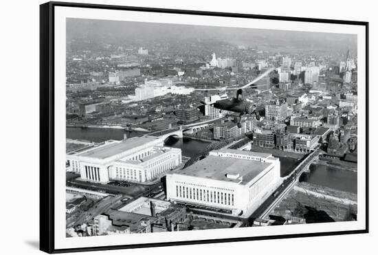 Gyrocopter near 30th Street, Philadelphia, Pennsylvania-null-Framed Stretched Canvas