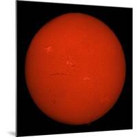 H-Alpha Full Sun in Red Color with Active Areas and Filaments-Stocktrek Images-Mounted Photographic Print