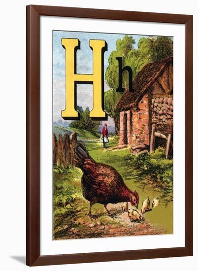 H For the Hen, of Her Chicks So Fond-Edmund Evans-Framed Art Print