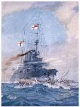 Hms Birmingham Commanded by Captain Arthur Duff Ramming the German Submarine U15-H.g. Swanwick-Framed Art Print