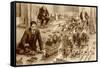 H.G.Wells Playing Little Wars-null-Framed Stretched Canvas