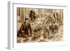 H.G.Wells Playing Little Wars-null-Framed Art Print