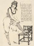 Young Woman Wearing a Lacy Chemise Corset and Frilly Edged Drawers Adjusts Her Stockings-H. Gerbault-Mounted Art Print