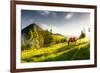 H Horse in a Pasture in the Mountain Valley. Landscape Morning Panorama of the Mountains in Summer-Kotenko-Framed Photographic Print