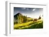 H Horse in a Pasture in the Mountain Valley. Landscape Morning Panorama of the Mountains in Summer-Kotenko-Framed Photographic Print