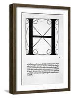 H, Illustration from 'Divina Proportione' by Luca Pacioli (C.1445-1517), Originally Pub. Venice,…-Leonardo da Vinci-Framed Giclee Print