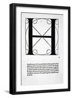 H, Illustration from 'Divina Proportione' by Luca Pacioli (C.1445-1517), Originally Pub. Venice,…-Leonardo da Vinci-Framed Giclee Print