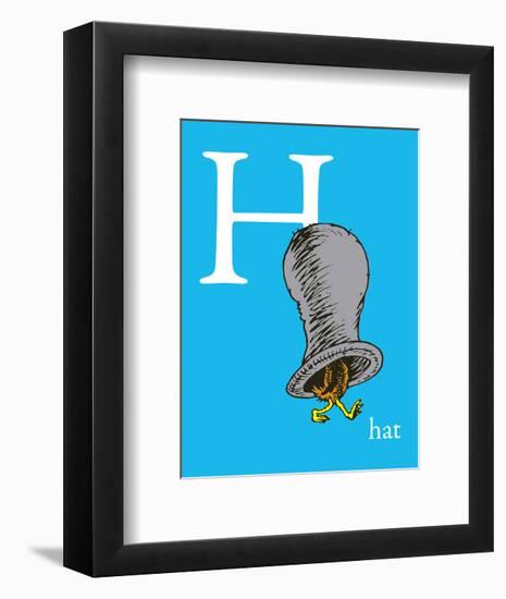 H is for Hat (blue)-Theodor (Dr. Seuss) Geisel-Framed Art Print