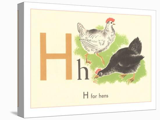 H is for Hen-null-Stretched Canvas