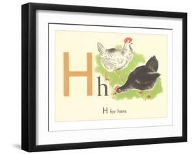 H is for Hen-null-Framed Art Print