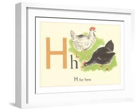 H is for Hen-null-Framed Art Print