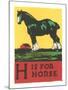 H is for Horse-null-Mounted Art Print