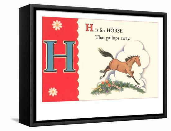 H is for Horse-null-Framed Stretched Canvas