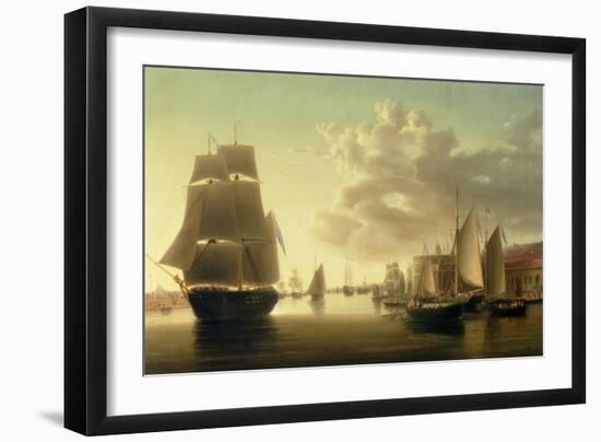 H.M. Brig Rose Leaving Portsmouth Harbour-William Anderson-Framed Giclee Print