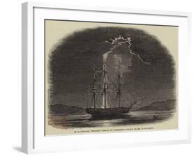 H M Frigate Fisgard Struck by Lightning-Nicholas Matthews Condy-Framed Giclee Print