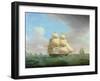 H.M. Frigate "Galatea", 38 Guns off the Needles, Isle of Wight-Thomas Whitcombe-Framed Giclee Print