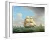 H.M. Frigate "Galatea", 38 Guns off the Needles, Isle of Wight-Thomas Whitcombe-Framed Giclee Print