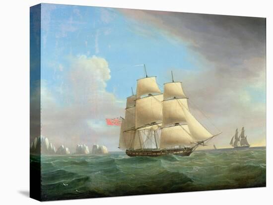 H.M. Frigate "Galatea", 38 Guns off the Needles, Isle of Wight-Thomas Whitcombe-Stretched Canvas