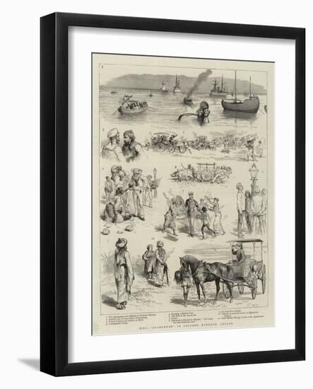 H M S Agamemnon in Colombo Harbour, Ceylon-null-Framed Giclee Print