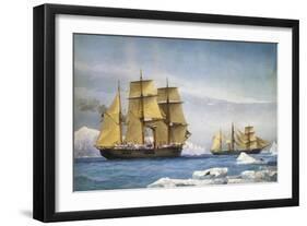 H.M.S. Alert and Discovery on the Arctic Expedition of 1865-1866-William Frederick Mitchell-Framed Giclee Print