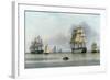 H.M.S. Britannia and Other Shipping in Calm Waters-John Of Hull Ward-Framed Giclee Print