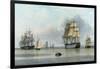 H.M.S. Britannia and Other Shipping in Calm Waters-John Of Hull Ward-Framed Giclee Print