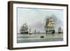 H.M.S. Britannia and Other Shipping in Calm Waters-John Of Hull Ward-Framed Giclee Print