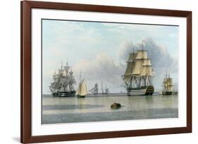 H.M.S. Britannia and Other Shipping in Calm Waters-John Of Hull Ward-Framed Giclee Print