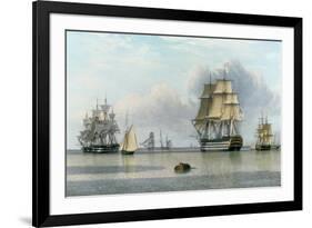 H.M.S. Britannia and Other Shipping in Calm Waters-John Of Hull Ward-Framed Giclee Print