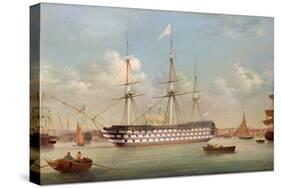 H.M.S. Britannia Lying Off Plymouth-Thomas Buttersworth-Stretched Canvas