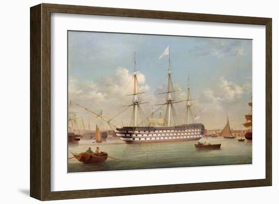 H.M.S. Britannia Lying Off Plymouth-Thomas Buttersworth-Framed Giclee Print