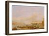 H.M.S. Brunswick at Anchor in Grand Harbour, Valletta, Malta-John Schranz-Framed Giclee Print