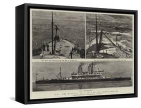 H M S Dreadnought in a Gale in the Mediterranean-Joseph Nash-Framed Stretched Canvas