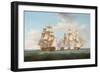 H.M.S. Ethalion in Action with the Spanish Frigate Thetis Off Cape Finisterre-Thomas Whitcombe-Framed Giclee Print