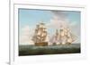 H.M.S. Ethalion in Action with the Spanish Frigate Thetis Off Cape Finisterre-Thomas Whitcombe-Framed Giclee Print