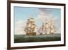 H.M.S. Ethalion in Action with the Spanish Frigate Thetis Off Cape Finisterre-Thomas Whitcombe-Framed Giclee Print