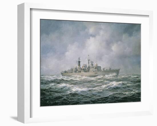 H.M.S. "Exeter" at Sea, 1990-Richard Willis-Framed Giclee Print