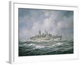 H.M.S. "Exeter" at Sea, 1990-Richard Willis-Framed Giclee Print