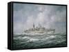 H.M.S. "Exeter" at Sea, 1990-Richard Willis-Framed Stretched Canvas