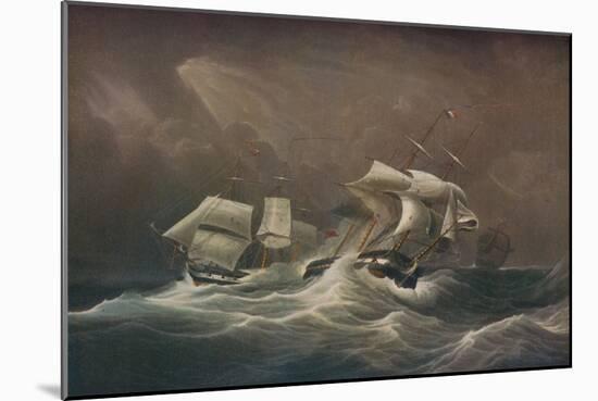H.M.S. Indefatigable Engaging The French Droits-De-LHomme,1797, 1829-Edward Duncan-Mounted Giclee Print