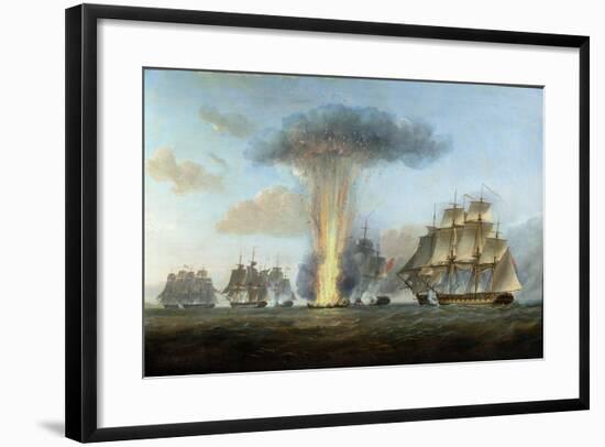 H.M.S. 'Lively' Capturing the Spanish Frigate 'Clara' Off Cape St. Mary, C.1806-Nicholas Pocock-Framed Giclee Print