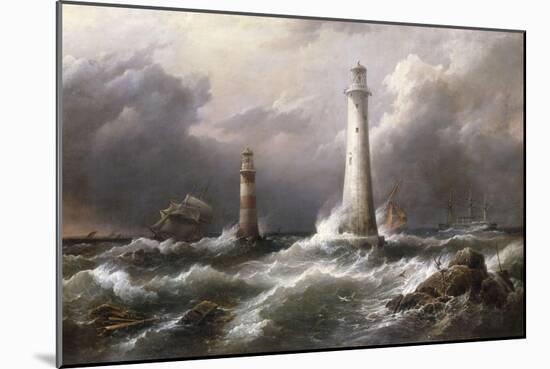 H.M.S. 'Lord Warden' off the Eddystone Lighthouses, 1882-Richard Bridges Beechey-Mounted Giclee Print