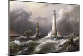 H.M.S. 'Lord Warden' off the Eddystone Lighthouses, 1882-Richard Bridges Beechey-Mounted Giclee Print