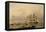 H.M.S. Queen Sailing out of Portsmouth Harbour-John Of Hull Ward-Framed Stretched Canvas