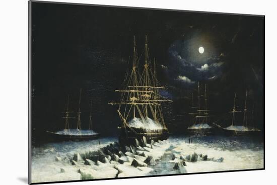 H.M.S Resolute, Assistance, Intrepid and Pioneer wintering in the Arctic, 1850-51-null-Mounted Giclee Print