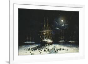 H.M.S Resolute, Assistance, Intrepid and Pioneer wintering in the Arctic, 1850-51-null-Framed Giclee Print