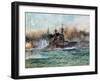 H.M.S Vanguard at the Battle of Jutland, 1924-Charles Edward Dixon-Framed Premium Giclee Print